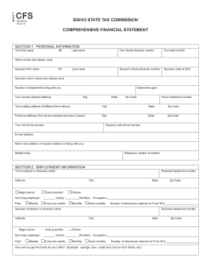 Idaho Comprehensive Financial Statement