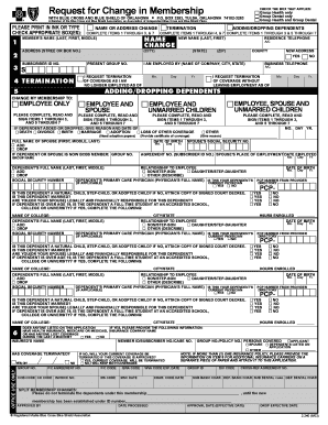 Request for Change in Membership