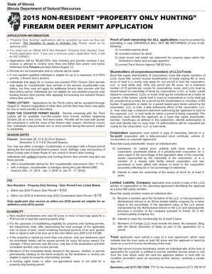 Illinois Non-Resident Property Only Hunting Firearm Deer Permit Application