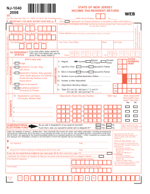 New Jersey Income Tax Resident Return