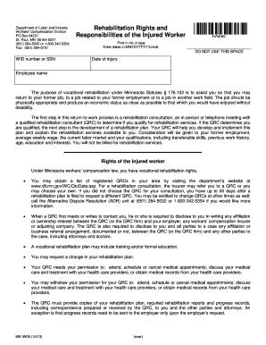 Minnesota Injured Worker Rehabilitation Rights Form IW05
