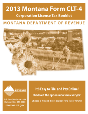 Montana Form CLT-4 Corporation License Tax Return