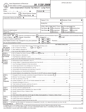Iowa Corporation Income Tax Return - Long Form