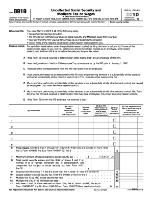Form 8919 Social Security and Medicare Tax on Wages