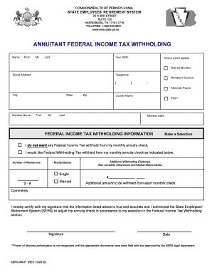 Pennsylvania Annuity Tax Withholding Form