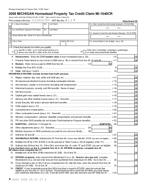 Michigan Homestead Property Tax Credit Claim