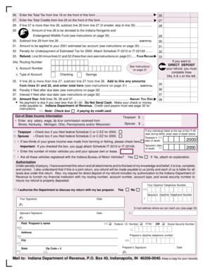 Indiana IT-40 Tax Form 2000