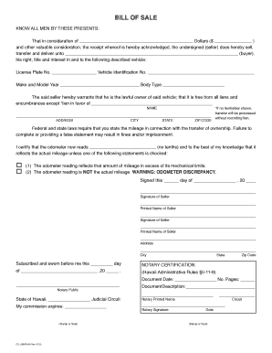 Vehicle Bill of Sale