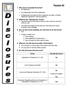 California Declaration of Disclosure