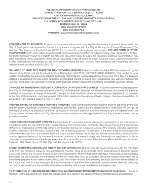 Application for Tax Certificate (ATC) Form