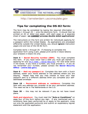 US Passport Application Form DS-82
