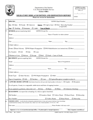 Migratory Bird Acquisition and Disposition Report