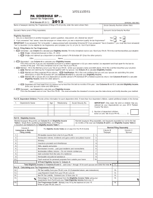 PA-40 Schedule SP Tax Forgiveness Form