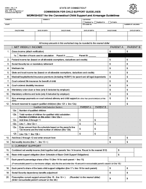 Connecticut Child Support Worksheet