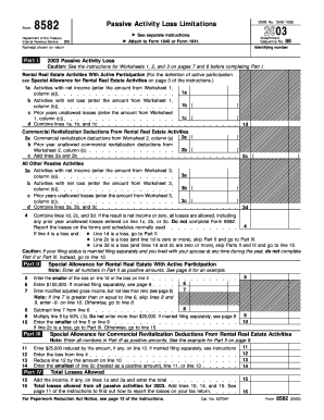 IRS Form 8582 Passive Activity Loss