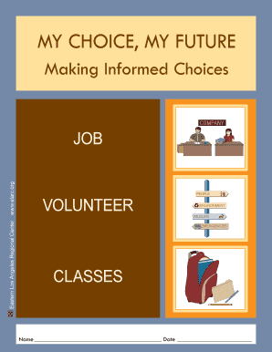 My Choice My Future Planning Booklet
