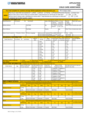 Child Care Assistance Application