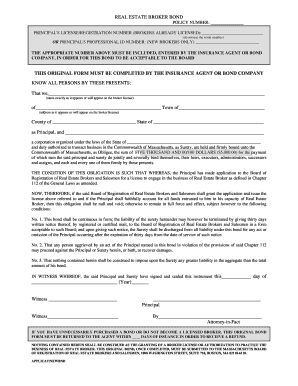 Real Estate Broker Bond