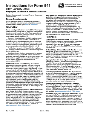 Form 941 Employer's Quarterly Federal Tax Return