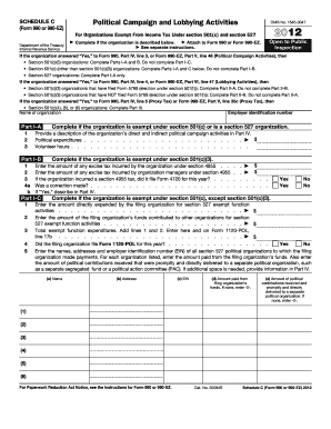 Schedule C Political Campaign and Lobbying Activities