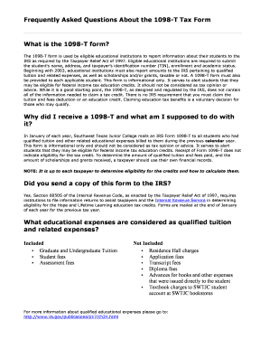 1098-T Tax Form FAQ