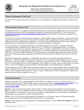 USCIS Form I-907 Premium Processing Request
