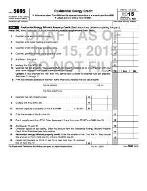 IRS Form 5695 Residential Energy Credit