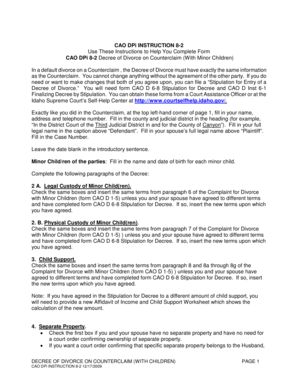 Decree of Divorce on Counterclaim With Minor Children