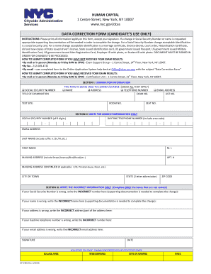Data Correction Form