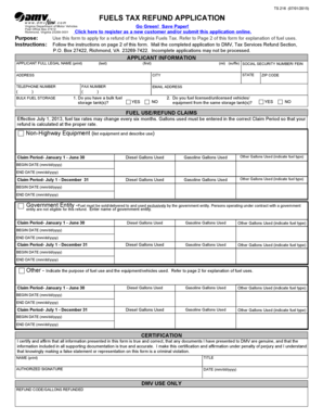 Virginia Fuels Tax Refund Application
