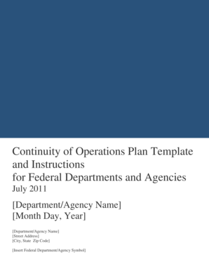 Continuity of Operations Plan Template