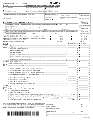 Iowa Amended Individual Income Tax Return
