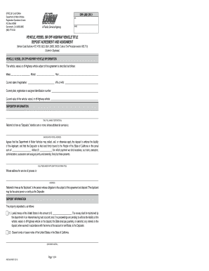 California Vehicle Title Deposit Agreement