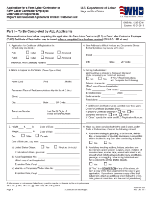Farm Labor Contractor Registration Application