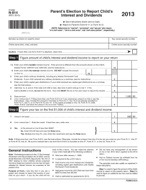 Parent's Election to Report Child's Interest and Dividends