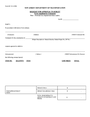 New Jersey Sublet Approval Form