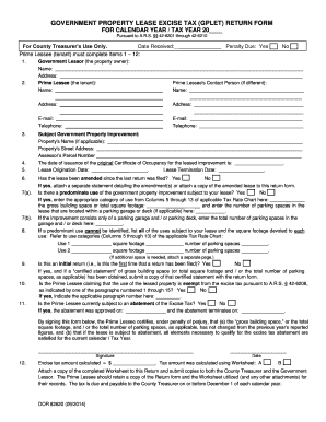 Government Property Lease Excise Tax Return Form