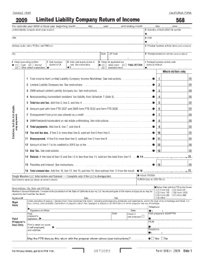 California LLC Return of Income Form 568