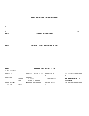 California Lender/Purchaser Disclosure Statement