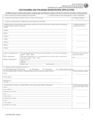 California Car Washing and Polishing Registration Application