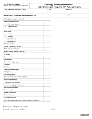 Audiology History Questionnaire