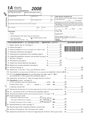 Wisconsin Income Tax Form 2008
