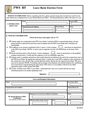 FWS Leave Bank Election Form