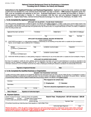 Virginia Criminal Background Check Form