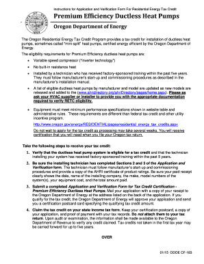 Oregon Residential Energy Tax Credit Application