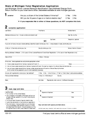 Michigan Voter Registration and Driver License Address Change Form