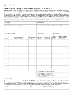 Michigan Daily Rental Property Form 3595