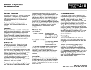 California Recipient Committee Form 410