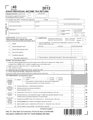 Idaho Individual Income Tax Return