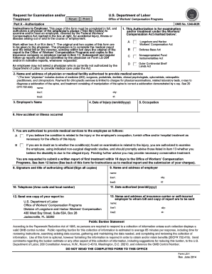 US Department of Labor Workers' Compensation Authorization Form